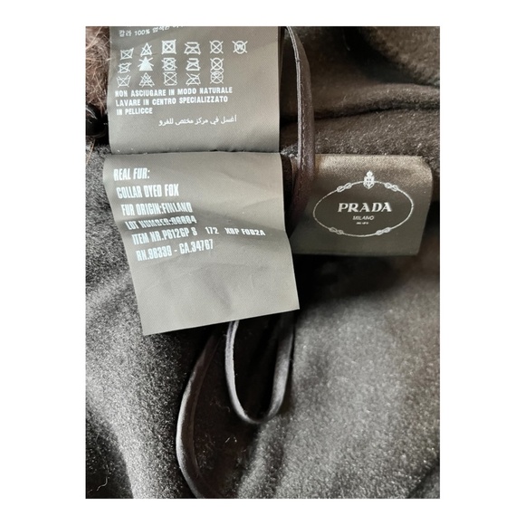 Prada Black Wool Wrap Coat with Fox Collar Size 46 (US Size 10) - Picture 14 of 16